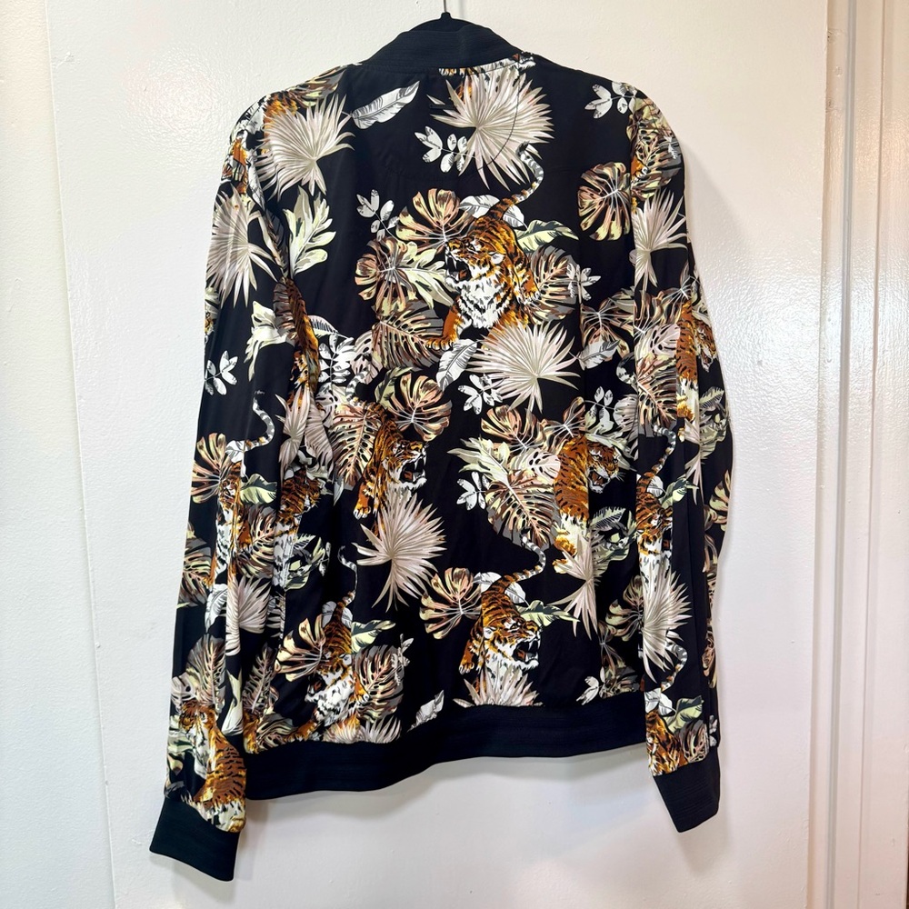 Denim & Flower by Ricky Singh Black Tiger Print Bomber Jacket – XL - Picture 7 of 10